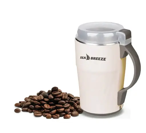 Электрическая кофемолка Sea Breeze SB-0602 для дома 300Вт роторный измельчитель кофейных зерен 500г Белый - фото 1