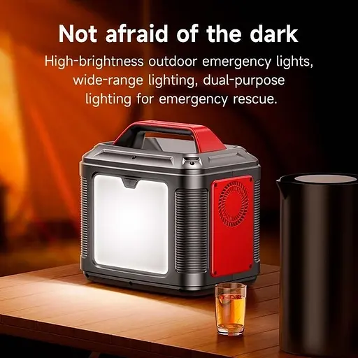 Портативная зарядная станция Hoco DB28 80000mAh (300W) Cеро-красная - фото 6