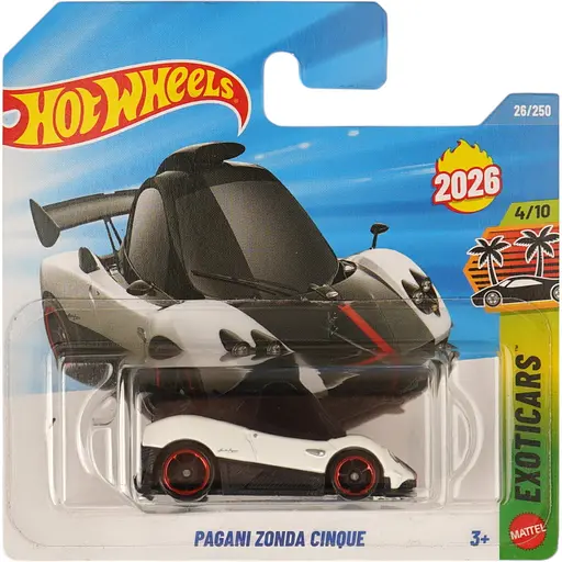 Базова машинка Hot Wheels Exoticars Pagani Zonda Cinque чорно-біла (5785) JJH34-N52 - фото 1