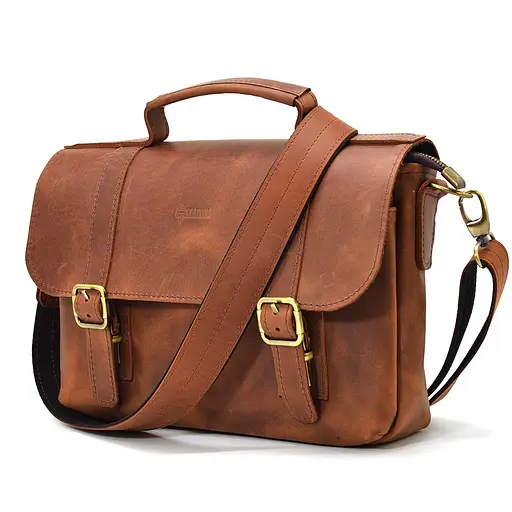 Чоловіча шкіряна сумка TARWA 32х25х7 см sum0025460 - фото 3