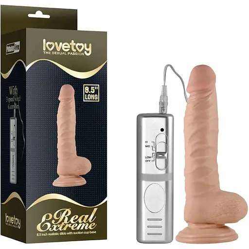 Фалоімітатор з вібрацією Lovetoy Real Extreme 22 см тілесний