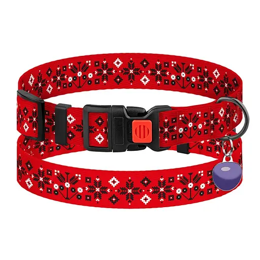 Ошейник для собак Баркси Urban патриотический Вышиванка красный - фото 2
