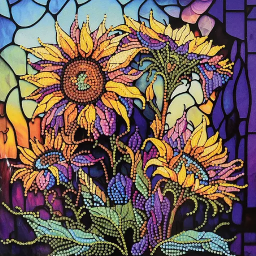 Алмазная мозаика Strateg ПРЕМИУМ Удивительные подсолнухи размером 30х30 не полная выкладка (DEEX16307) - фото 1