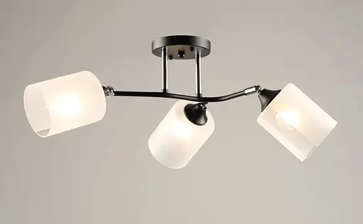 Люстра стельова на 3 плафони VALESO K2316/3, чорний/хром (E27)