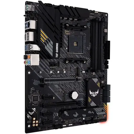 Материнская плата Asus TUF Gaming AM4 (B550) B550-PLUS, B550, 4xDDR4, CrossFire, Int.Video (CPU), 6xSATA3, 2xM.2, 1xPCI-E 16x 4.0, 1xPCI-E 16 3.0, 1xM.2 (Key E), ALC S1200A, RTL8125B, 8xUSB3.2/6xUSB2.0, HDMI/DP, ATX - фото 3
