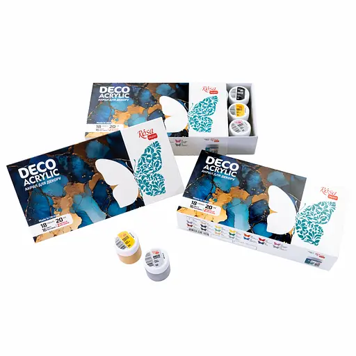 Набор акриловых красок для матовых и металлических декоров 18×20 мл Rosa Talent - фото 3