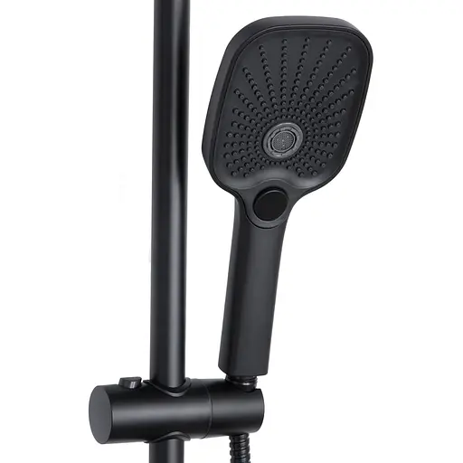 Душова система універсальна Qtap Gemini на три споживача (з виливом) QTGEM111BLM45686 Black matt, Чорний матовий - фото 4