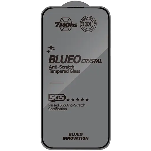 Захисне 2.5D скло Blueo Crystal Anti-Scratch для Apple iPhone 16 Pro 6.3 Чорний - фото 2