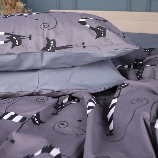 Комплект постельного белья MirSon Ranforce Elite Night cats 143х210 см (2200011152271) - фото 4