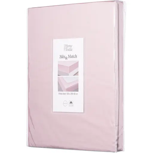 Простирадло на резинці Ardesto Mix&Match, 160х200+30см, 100% бавовна, сатин, пудра (ART1620FSP) - фото 1
