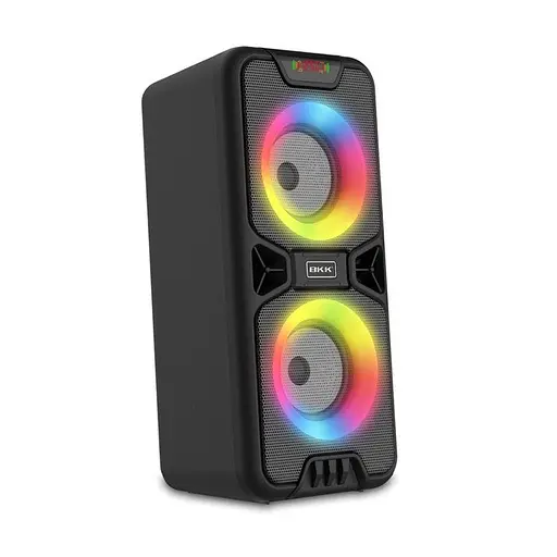 Портативная колонка BKK B86 Акустическая система 20 Вт 2 x 4" RGB подсветка 3000 мАч TF Card Черный - фото 2