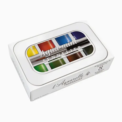 Набор акварельных красок Sennelier Aqua-mini, 8 цветов, кювета +1 кисточка