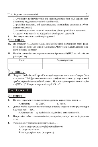 Людина і суспільство. Завдання для тематичного оцінювання знань. 11 клас - фото 6