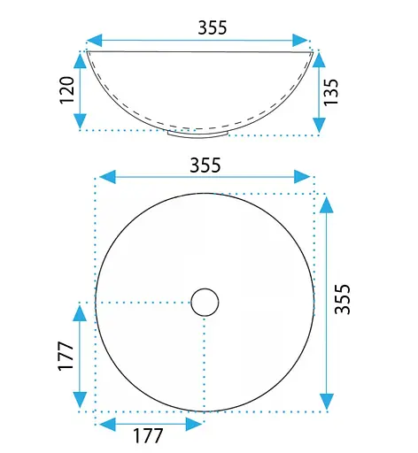 Умивальник Rea Stella aiax shiny накладний REA-U9088, Мармур - фото 6