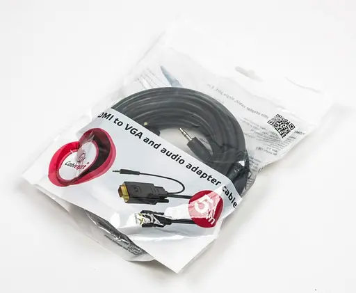 Адаптер HDMI (M) - VGA (M), Cablexpert, Black, 5 м, аудіокабель для передачі стереозвуку (A-HDMI-VGA-03-5M) - фото 2