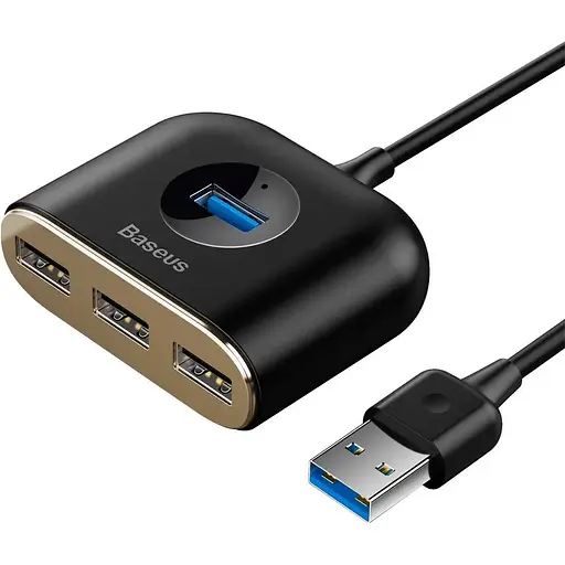 USB-хаб Baseus Square Round Box 4-Port USB-A Black 1 м (CAHUB-AY01) [77938] - фото 2