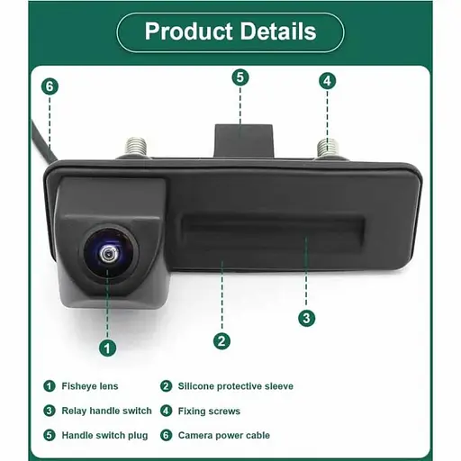 Автомобильная камера заднего вида в ручку багажника AHD 720/1080 для Skoda LS-8011 - фото 3