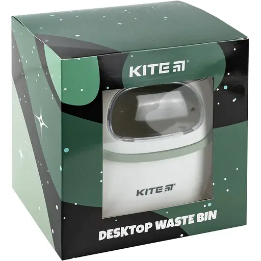 Настольный контейнер для мусора Kite бело-зеленый (K24-009-7) - фото 5