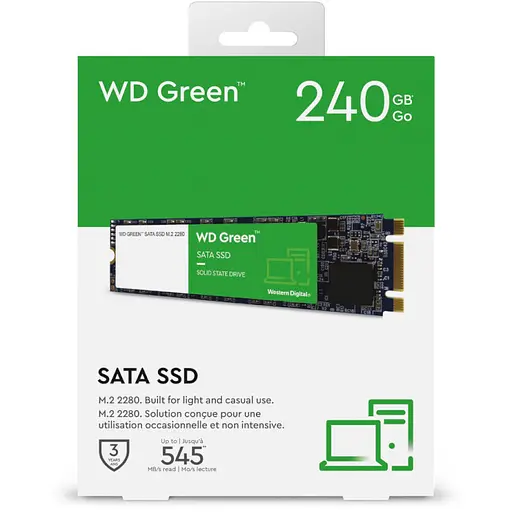 Накопитель SSD Western Digital m.2 sata 240GB GREEN WDS240G3G0B WD (WDS240G3G0B) - фото 3