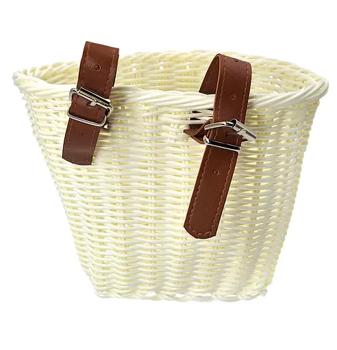 Корзина на детский велосипед / самокат 20х16х16 см плетеная ретро белая (G0001894) - фото 2