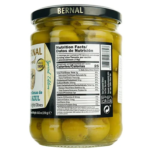 Оливки Bernal Gourmet фаршировані блакитним сиром 436 г - фото 2