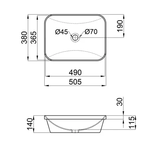 Раковина Qtap Scorpio без донного клапана QT1411K490WN - фото 5