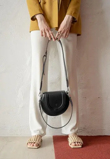 Жіноча шкіряна сумка Mandy чорна - фото 3