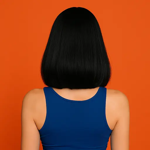 Парик каре прямой брюнетка из термоволокна 32 см черный - фото 2