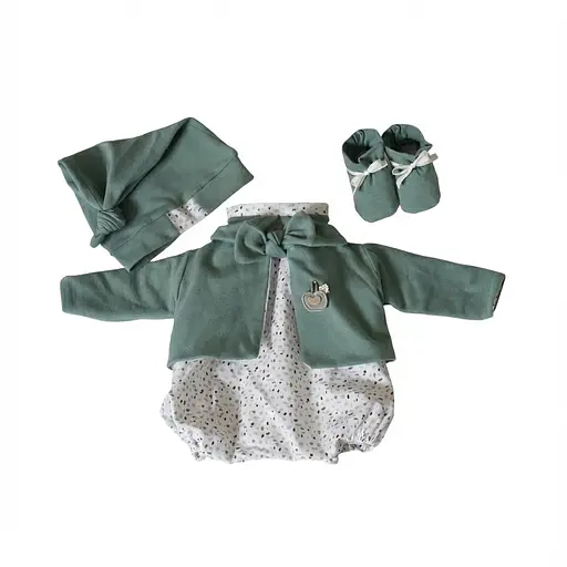 Набір одягу Munecas De Cuna для ляльки комбінезон + шапка + пінетки 45 см (R45221)
