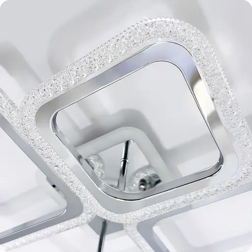 Люстра світлодіодна 517 Light 3color з пультом 96Вт Хром (02064) - фото 3