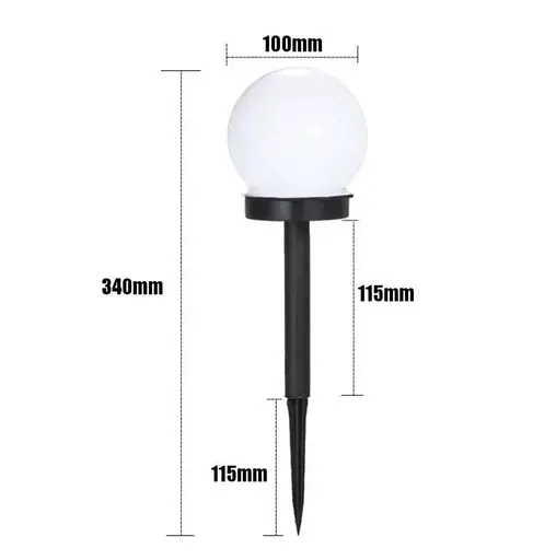 Світильник садовий кульковий на сонячних батареях білий 3 шт - фото 4