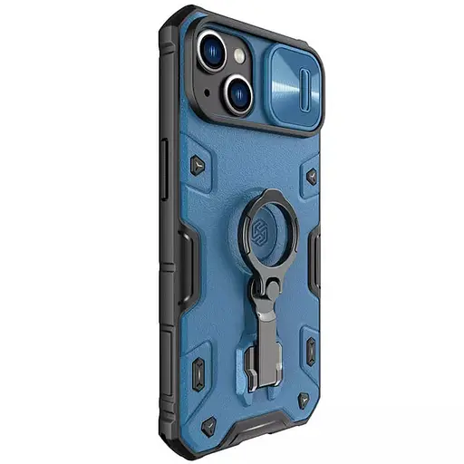 Чохол TPU+PC Nillkin CamShield Armor Pro no logo шторка на камеру для Apple iPhone 14/13, 6.1 Синій - фото 5