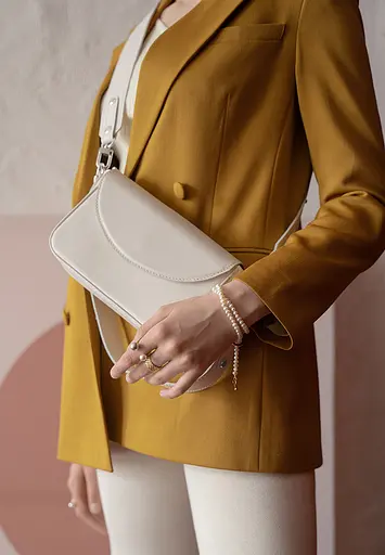 Жіноча шкіряна сумка Molly біла - фото 5