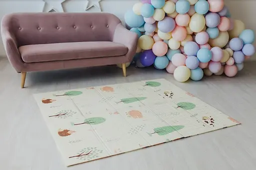 Уцінка. Дитячий двосторонній складаний килимок Poppet Тигреня в лісі і Молочна ферма, 150х180 см (PP001-150) - фото 6