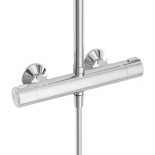 Душова система з термостатом Volle Sistema верхній душ d250 мм хром 1598.090101, Хром - фото 3