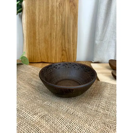 Піала керамічна (глиняна) різьблена Декор 500 мл