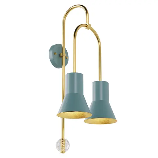 Настінний світильник, бра ARCH PikArt арт. 9302 золотий/синьо-зелений 2 шт - фото 1