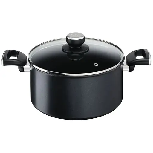 Tefal Каструля Unlimited, скляна кришка, 5,3 л, чорний, алюміній