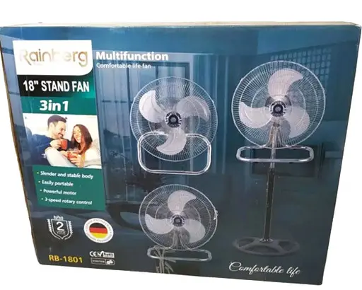 Підлоговий настільний вентилятор Rainberg RB-1801 трансформер 3в1 для будинку офісу 150 Вт - фото 2