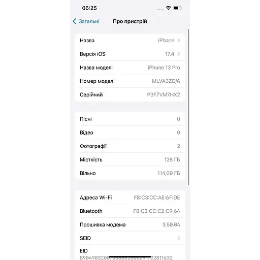 Смартфон Apple iPhone 13 Pro 128GB Silver A2638 (MLVA3ZD/A) (P3F7VM7HX2) Б/В - фото 6