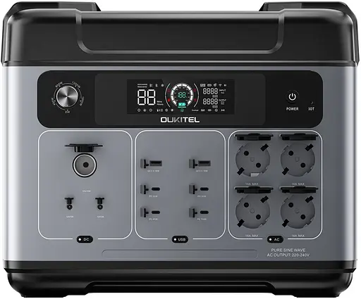 Портативна автономна зарядна станція Oukitel P2001E Plus 2400Вт 2048Вт/год LiFePO4