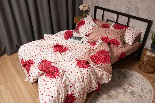 Комплект постільної білизни Moon&Star Бязь Gold Люкс Petal Heart двоспальний 175х210 наволочки 4х50х70 - фото 5