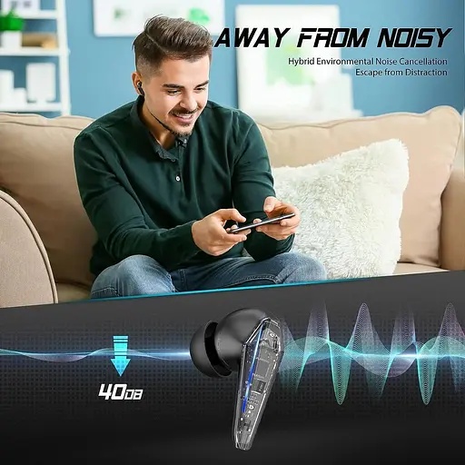 Ігрові бездротові навушники BX16 Gaming TWS чорний - фото 4