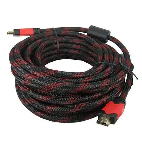 Кабель Gresso Hdmi 15 м male to male тато-тато 2 ферити чорно-червоний - фото 2