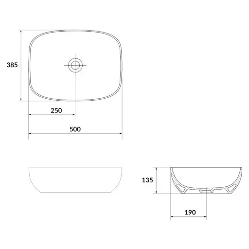 Умивальник на стільницю Cersanit Larga прямокутний 50х38 см Антрацит матовий K677-013 30412 - фото 3