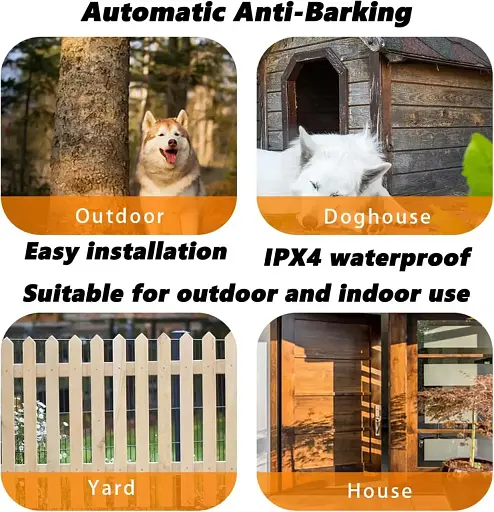 Антилай устройство против лая Queenmew, 3 ультразвуковых режима с регулируемой частотой оранжевый - фото 5