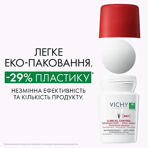Антиперспірант Vichy Deo Clinical Control кульковий 96 годин захисту проти надмірного потовиділення та запаху 50 мл (MB468300) - фото 5