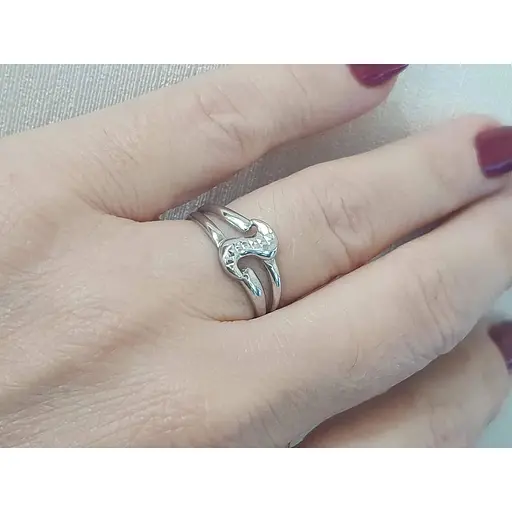 Срібне кільце Tango з алмазною гранню. 310160С 17,5 - фото 4