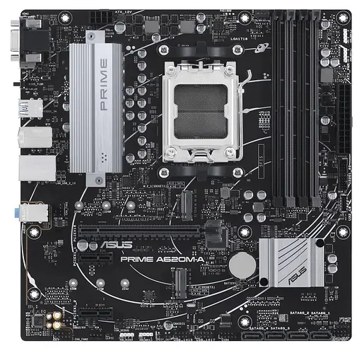 Материнская плата ASUS PRIME A620M-A-CSM (PRIME A620M-A-CSM) (Socket AM5, AMD A620, Micro-ATX) - фото 1