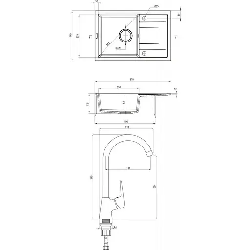 Кухонная мойка Deante ZRCB 2113 - фото 2